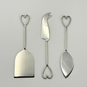 Productos en Oferta, Juego de 3 Utensilios para Queso de Acero Inoxidable con Diseño de Corazón en el Mango, al Precio Más Bajo en India, para Uso Doméstico y Hotelero - Product Image 3
