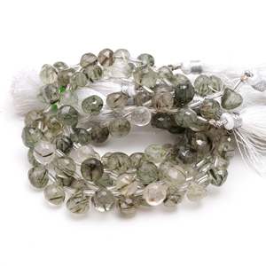 Cuentas de rutilo negro natural facetadas en forma de cebolla/gota, cuentas de piedras preciosas en forma de briolette para la fabricación de joyería, 7-9 mm, 8 pulgadas, venta al por mayor a granel. - Product Image 6