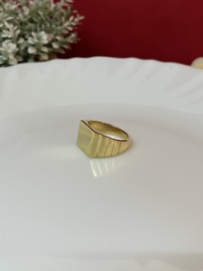 Anillo de Sello Cuadrado Plateado para Hombre al por Mayor, Anillo Clásico Rectangular en Blanco para Grabar, Joyería de Moda - Product Image 4