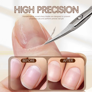 Tijeras para cutículas, 1 unidad, tijeras para cutículas de acero inoxidable con hoja curva, tijeras pequeñas para recortar las uñas y cejas para hombres - Product Image 3