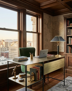 Modern Metal Office <b>Desk</b> Storage <b>Shelves</b> Rectangular Computer Workstation Freestanding Home Office Furniture - Product Image 3