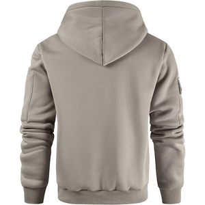 Sweat-shirt à capuche gris pour homme, coupe classique, en coton French Terry, décontracté, pour l'automne, avec poche - Product Image 2