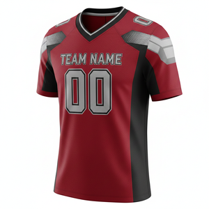 Customizable Breathable 100% Polyester American Football Uniform Jersey and Shorts Set with Front Logo Position - Product Image 1
