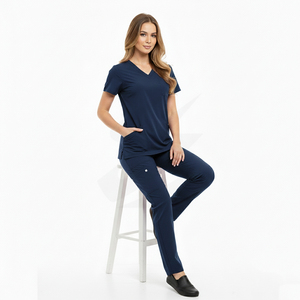 High Quality Custom Medical Scrub <b>Set</b> for Women Wholesale Hospital <b>Doctors</b> and Nurses Female Nursing Scrub Uniforms - Product Image 1