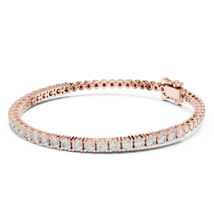 TRENDY LAB GROWN CUT DIAMOND RHODIUM PLATED 18KT ROSE <b>GOLD</b> GIFTING PARTY WEDDING DAILY OFFICE USE WOMEN'S BRACELET <b>SET</b> THIRD - Product Image 1