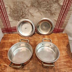 Marmites à soupe en cuivre avec couvercles, à double poignée, design vintage, intérieur en acier inoxydable, compatibles four, cuisinière à gaz et à induction - Product Image 3