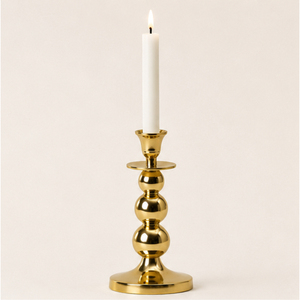 Classic Gold Brass <b>Bubble</b> Stem Candlestick Holder Minimalist Metal Candle Stand For Hotel Decor Wholesale Low MOQ OEM - Product Image 3