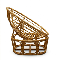 Fauteuil de loisirs de style moderne Mamasan sans coussin, avec structure en rotin et dossier Windsor, pour la maison et l'hôtellerie
