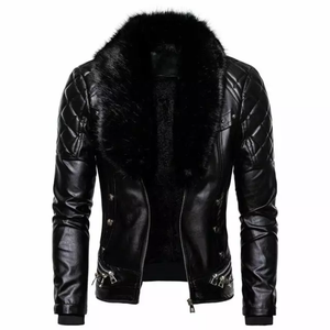 <b>Men</b> Premium Genuine Leather <b>Jacket</b> Soft Comfortable Classic Full Zip Durable Casual Regular Fit Fashion Outerwear Winter - Product Image 2