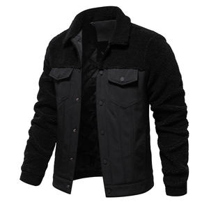 Veste polaire pour homme avec col montant en tissu chaud, poches latérales, veste d'extérieur légère pour les voyages et la randonnée en hiver - Product Image 1