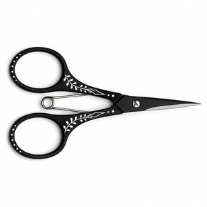 Ciseaux à cheveux professionnels en acier inoxydable, lame tranchante, pour droitiers, manche noir avec motif feuille, pour la coiffure - Product Image 6