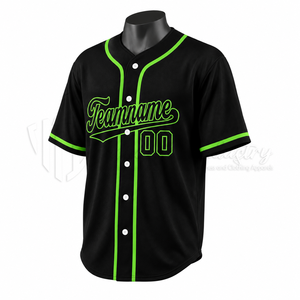 Fabricant de maillots de baseball noirs personnalisés, uniformes d'équipe sublimés, vente en gros, OEM, ODM, vêtements de sport - Product Image 3