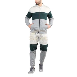 SAINT APPARELS Ensemble deux pièces pour homme, sweat-shirt à capuche et pantalon de survêtement, style vintage, color block noir et blanc, en tissu éponge 100% coton - Product Image 4