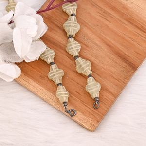 Natural Serpentine and Pyrite Gemstone <b>Beaded</b> 925 Sterling Silver Necklace Handmade Jewelry for Unisex - Product Image 4