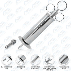 Jeringa Dental de Acero Inoxidable Manual, Libre de Látex, con Recubrimiento de Cromo, Punta de Triple Flujo, Irrigación Fácil y Segura - Product Image 3