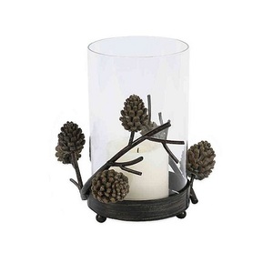<b>Bulk</b> Iron Black Color <b>Candle</b> Holder With Glass Chimney Premium Quality Decorative <b>Candle</b> Holder For Wedding Decor Accessories - Product Image 1