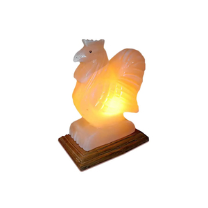 Ensemble de lampes en sel de l'Himalaya en forme d'animal en matériau organique, avec cordon électrique et ampoule, artisanat naturel, emballage inclus - Product Image 1