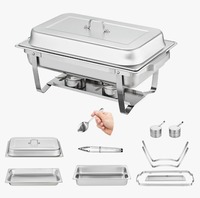 Ensemble de 4 réchauds circulaires en acier inoxydable 201, chauffe-plats et serveurs de buffet avec capacité de 150 L, chauffage à la vapeur, meilleur prix