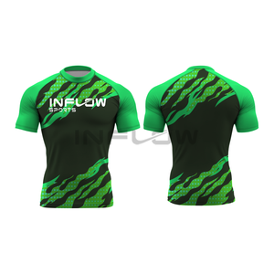 Rashguard MMA à manches longues unisexe, rashguard de compression avec protection anti-UV, tissu respirant et à séchage rapide pour les sports nautiques - Product Image 2