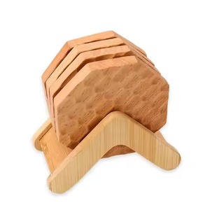 Minimalist Wood Coasters Set Contemporary Drink <b>Protectors</b> for Modern Home Office Cafe Restaurant Coffee <b>Table</b> - Product Image 2