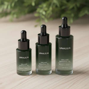 Flacon compte-gouttes en verre dépoli vert à épaule plate pour huile essentielle et sérum, personnalisable, 20ml/30ml/50ml, impression sérigraphique - Product Image 1