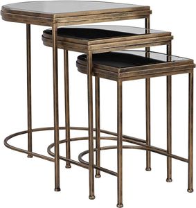 Juego de mesas nido de metal y hierro de lujo para la decoración de dormitorios, salas de estar y áreas de recepción contemporáneas - Product Image 1