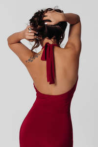 Vestido de Baile sin Mangas y Espalda Descubierta de Alta Demanda para Mujer, Diseño Halter, Traje de Tango - Product Image 3