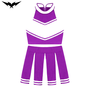 Tenues de cheerleading personnalisées Bigetron Sports pour femmes - Ensembles en spandex/polyester imprimés par transfert thermique avec strass et perles - Product Image 5