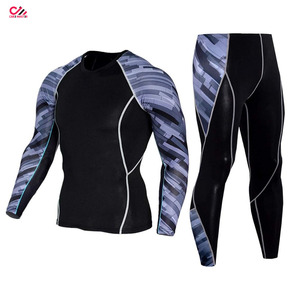 ชุดออกกำลังกายผู้ชายแบบสลิมฟิต ผ้ายืด/โพลีเอสเตอร์ แห้งเร็ว แขนยาว รับผลิตตามแบบ OEM ใช้ได้ทุกฤดู - Product Image 2