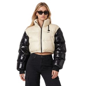 High Street Fashion Wholesale <b>Women</b> <b>Puffer</b> <b>Jacket</b> Warm Hooded Stand Neck <b>Long</b> Sleeve Crop Bubble Coats - Product Image 3