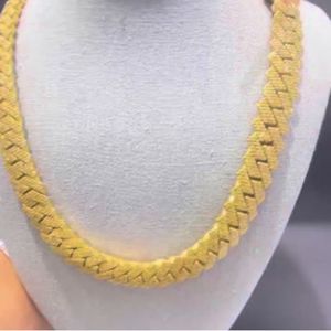 Chaîne en diamant moissanite de haute qualité personnalisée, maillons cubains de 14 mm, argent sterling 925, chaîne en diamant or rose - Product Image 5