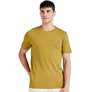 T-shirt en coton uni minimaliste pour homme, col rond, manches courtes, streetwear décontracté, fournisseur en gros de marques personnalisées - Product Image 5