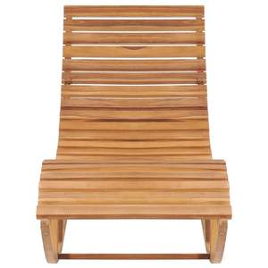 Chaise longue de patio en teck naturel, taille standard, produit en teck - Product Image 3
