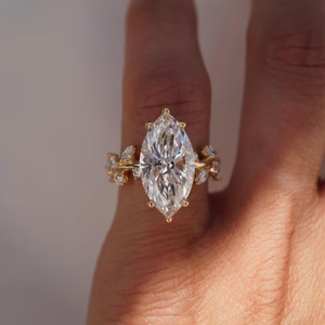 3 CT Marquise Cut Diamond Engagement Ring IGI Certified Lab Grown 18k Gold Plated Anniversary Proposal Ring Unique Six Claw - Product Image 1