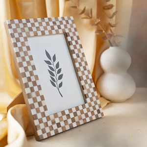 Customizable Brown Natural Sheen Resin <strong>Frame</strong> Bone Inlay Photo <strong>Frame</strong> Iron Wood <strong>Picture</strong> Faux Mosaic <strong>Border</strong> Unique - Product Image 4