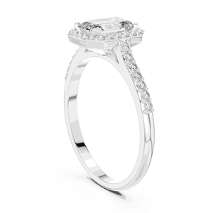 Anillo de diamantes cultivados en laboratorio de corte redondo de 1.00 CTW, color E, en plata 925 con 0. 22 piedras laterales EF CTW para uso unisex - Product Image 4