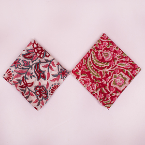 Ethnic Hand Block Printed Cotton Bandana Vintage Style <b>Square</b> <b>Scarf</b> Multifunctional Spring Summer Unisex - Product Image 1