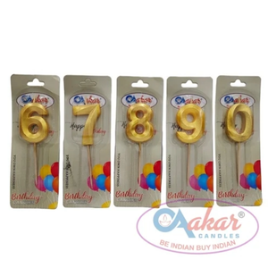 Vela de Cumpleaños con Número Dorado, Elegante Vela Decorativa para Celebraciones y Eventos - Product Image 5