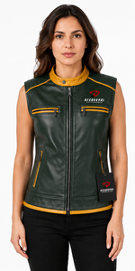 El mejor chaleco de cuero para mujer con forro suave, costuras duraderas, bolsillos prácticos y un ajuste atemporal para montar a caballo, viajar y uso casual. - Product Image 6