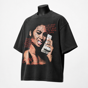 เสื้อยืดโอเวอร์ไซส์ลายกราฟิกสไตล์วินเทจสำหรับผู้ชาย ผ้าฝ้าย ลุคสตรีทแวร์ ล้างสีแบบแอซิดวอช รับผลิตแบบ OEM ODM - Product Image 3