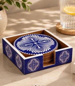 Ensemble de sous-verres en bois MDF tendance avec impression émaillée pour le petit-déjeuner, la vaisselle, les sous-verres antidérapants et les tapis de protection - Product Image 5