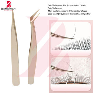 Ensemble de 2 pinces à cils de haute qualité, poignée confortable, en acier inoxydable, pointe en fibre, pour extensions de cils - Product Image 5