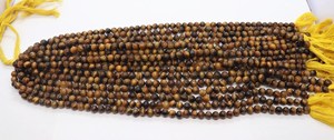Cuentas Redondas Lisas de Ojo de Tigre Natural AAA de 7-8 mm, Cuentas Redondas Lisas de Ojo de Tigre Amarillo de 13 Pulgadas, Cuentas de Piedras Preciosas de Ojo de Tigre para Joyería - Product Image 6