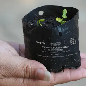 UKHI Biodegradable Compostable Recyclable Non-Spill Barrier Pulp Moulded Blister Cornstarch Bagasse Hand <b>Nursery</b> <b>Bags</b> - Product Image 6