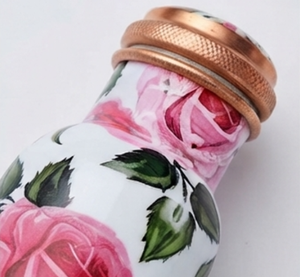 Elegante Botella de Cobre con Estampado Floral y Diseño Artístico, Estilo Moderno y Minimalista para Hidratación Diaria, Viajes, Hogar, Gimnasio y Yoga - Product Image 2