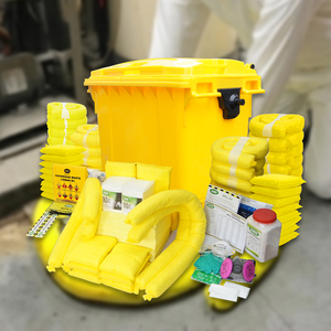 Chemical Spill Kit 660L with Wheelie <b>Bin</b> Extra <b>Large</b> Capacity Mobile Spill Response Kit for Hazardous Chemical Industrial Safety - Product Image 3