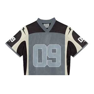 Crew Neck Screen Print Streetwear Boxy Fit Mesh Jersey <b>Tshirt</b> Custom Ribbed Neckline Loose <b>Polyester</b> T Shirt for Men - Product Image 6