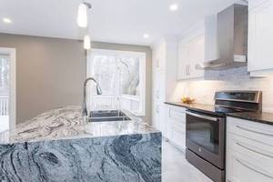 Îlot en quartzite blanc Viscon, dalle polie, pierre naturelle découpée sur mesure, revêtement mural, cuisine et salon modernes - Product Image 4
