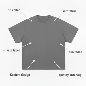 T-shirts pour hommes de haute qualité, faible MOQ, 100% coton, streetwear, coupe ample, 240g, impression personnalisée de marque, grandes tailles, t-shirts vierges - Product Image 6