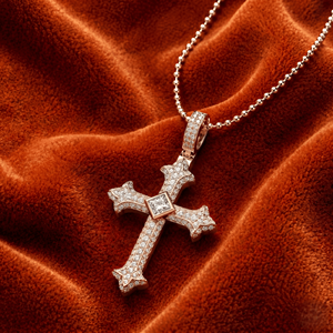 Colgante de Cruz de Moissanita con Incrustaciones, Collar Estilo Hip Hop, Acabado en Oro Rosa, Joyería de Lujo Brillante, Regalo para Hombres y Mujeres - Product Image 3